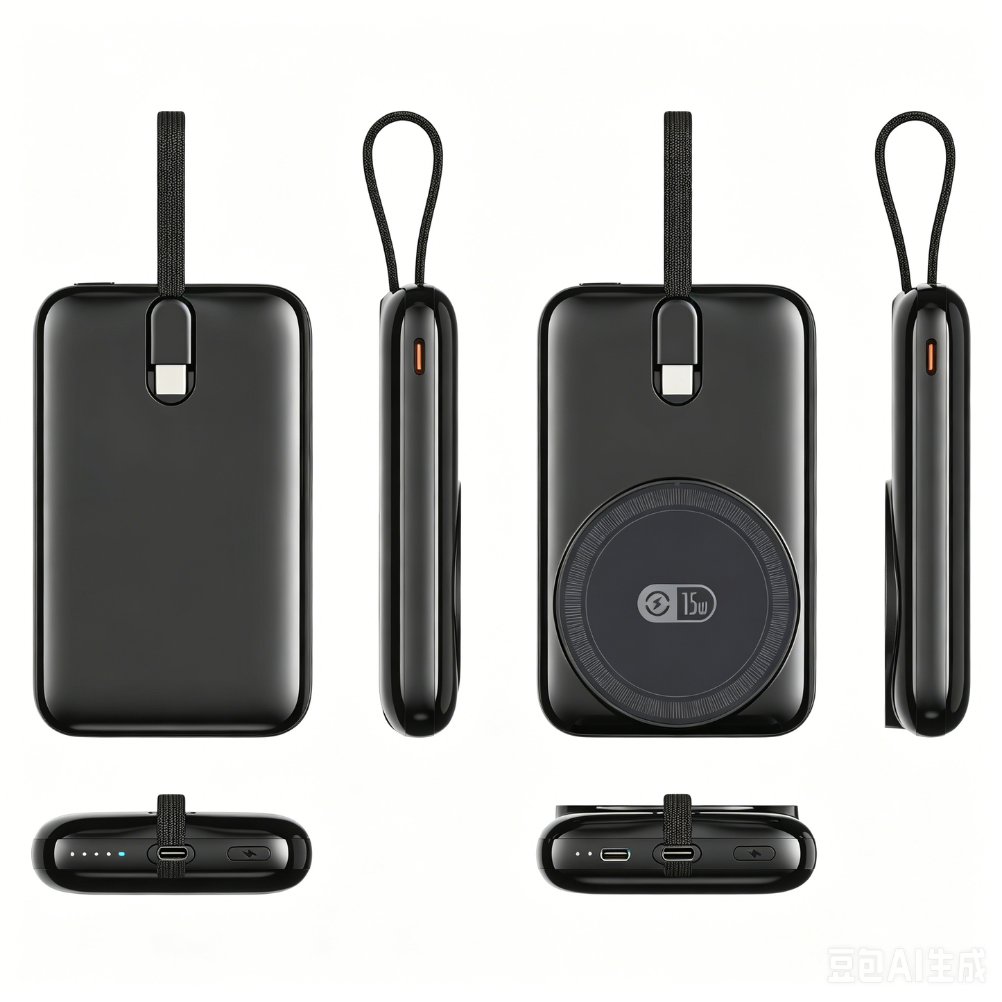 ITC-VM19 Magnetic Power Bank Built in USB C Cable, Bundle with 10,000mAh Magnetic Portable Charger with Built-in Cable