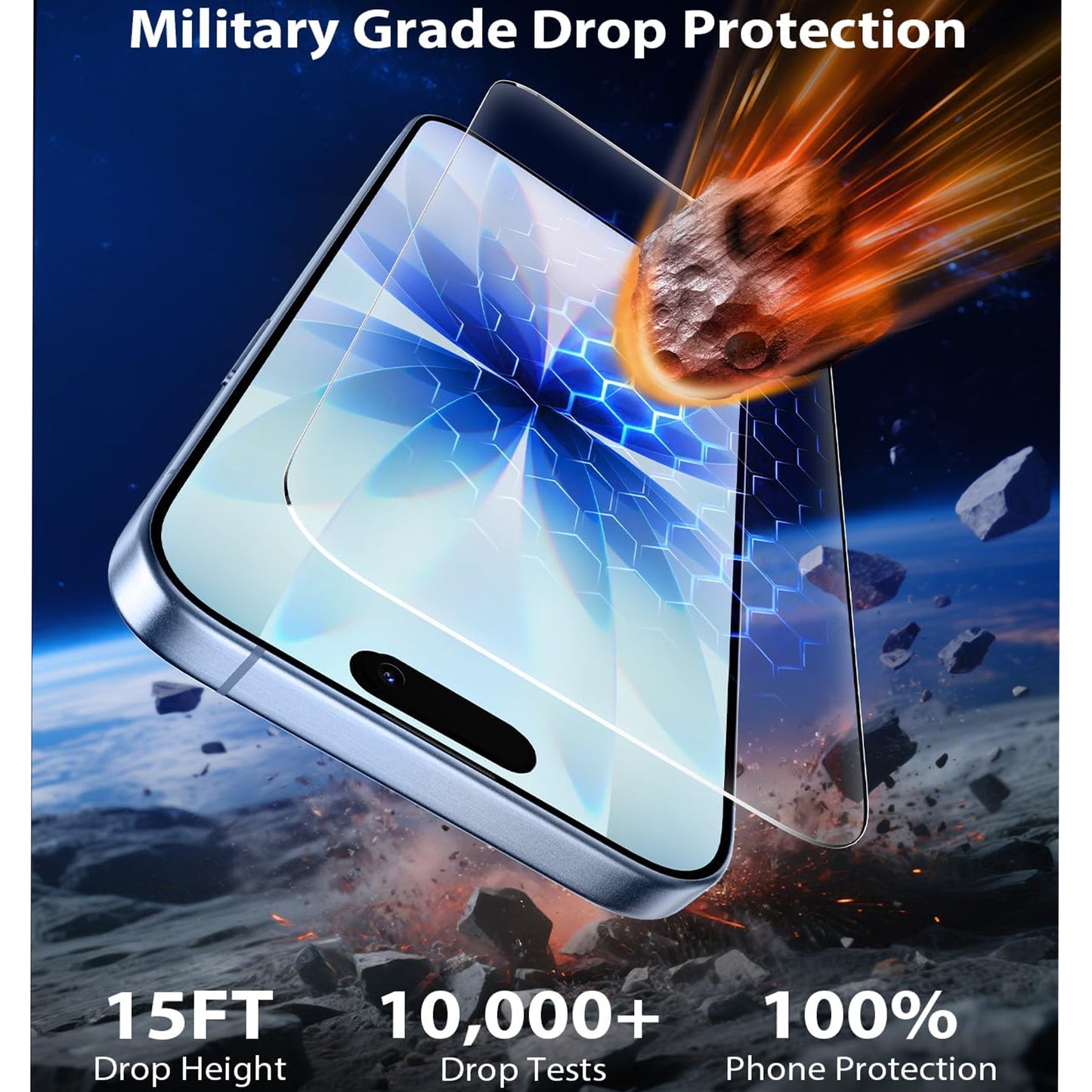 3A Anti-Glare Matte Tempered Glass Screen Protector, 94% High Transmittance for iPhone 13-17 Series