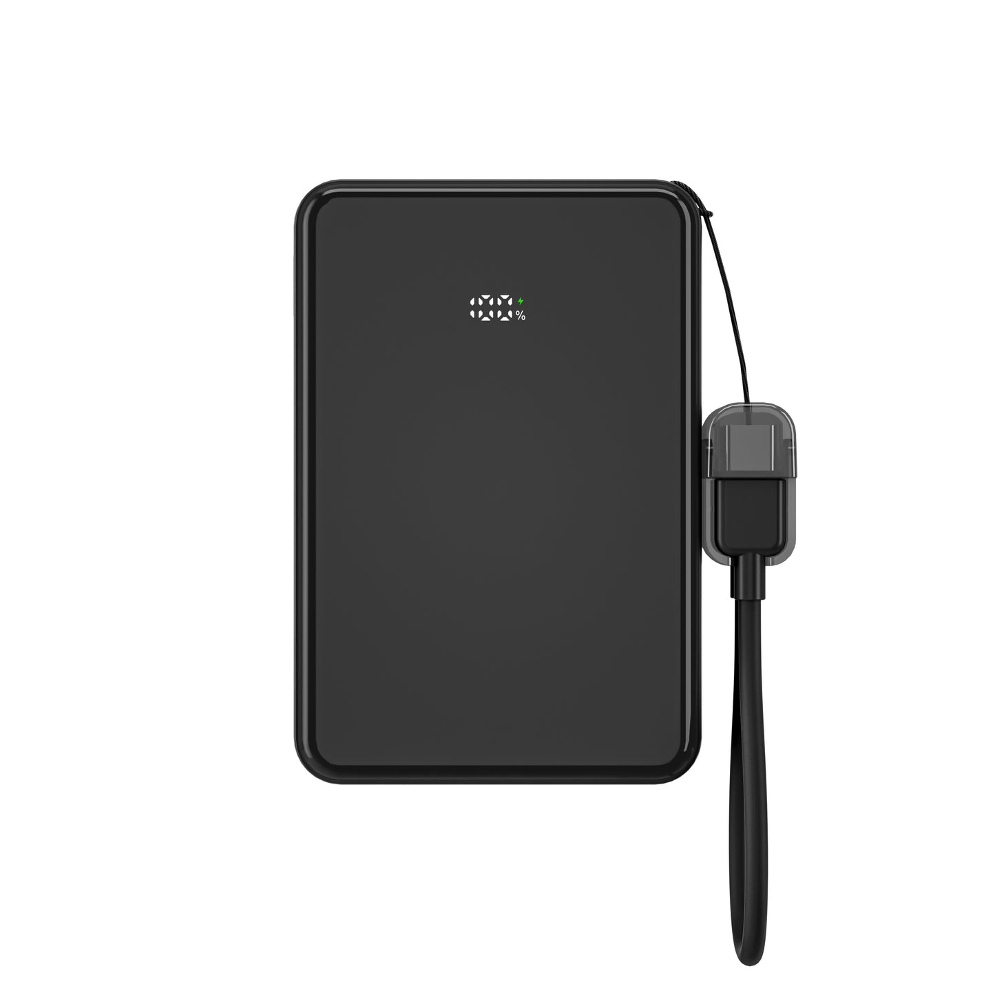 ITC-MAC05D,5000mAh Slim Power Bank with LED Display, 22.5W Fast Charge, 15W Wireless & Lanyard Cable