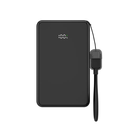 ITC-MAC10D,10000mAh Slim Power Bank with LED Display, 22.5W Fast Charge, 15W Wireless & Lanyard Cable