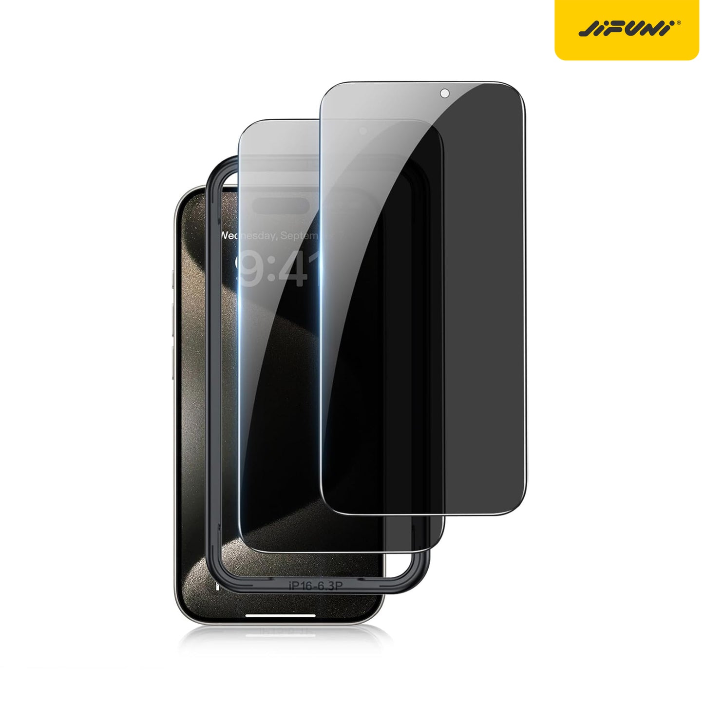 3X Strengthen 0.4mm Large Arc Corning 360° HD Anti-Spy Tempered Glass for iPhone 13-17 Series