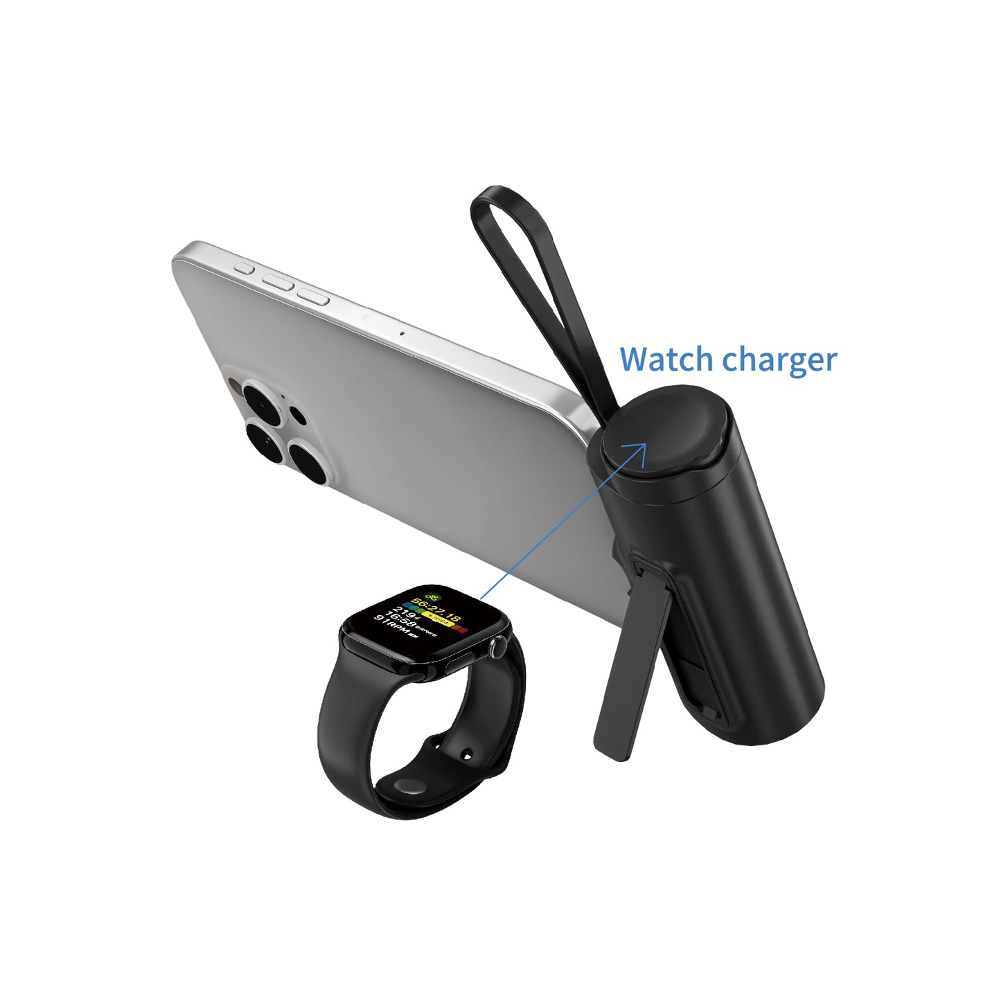 ITC-MP02, 4-Pack 5000mAh Plug-in Power Bank Charging Station with Watch Wireless Charger & Stand