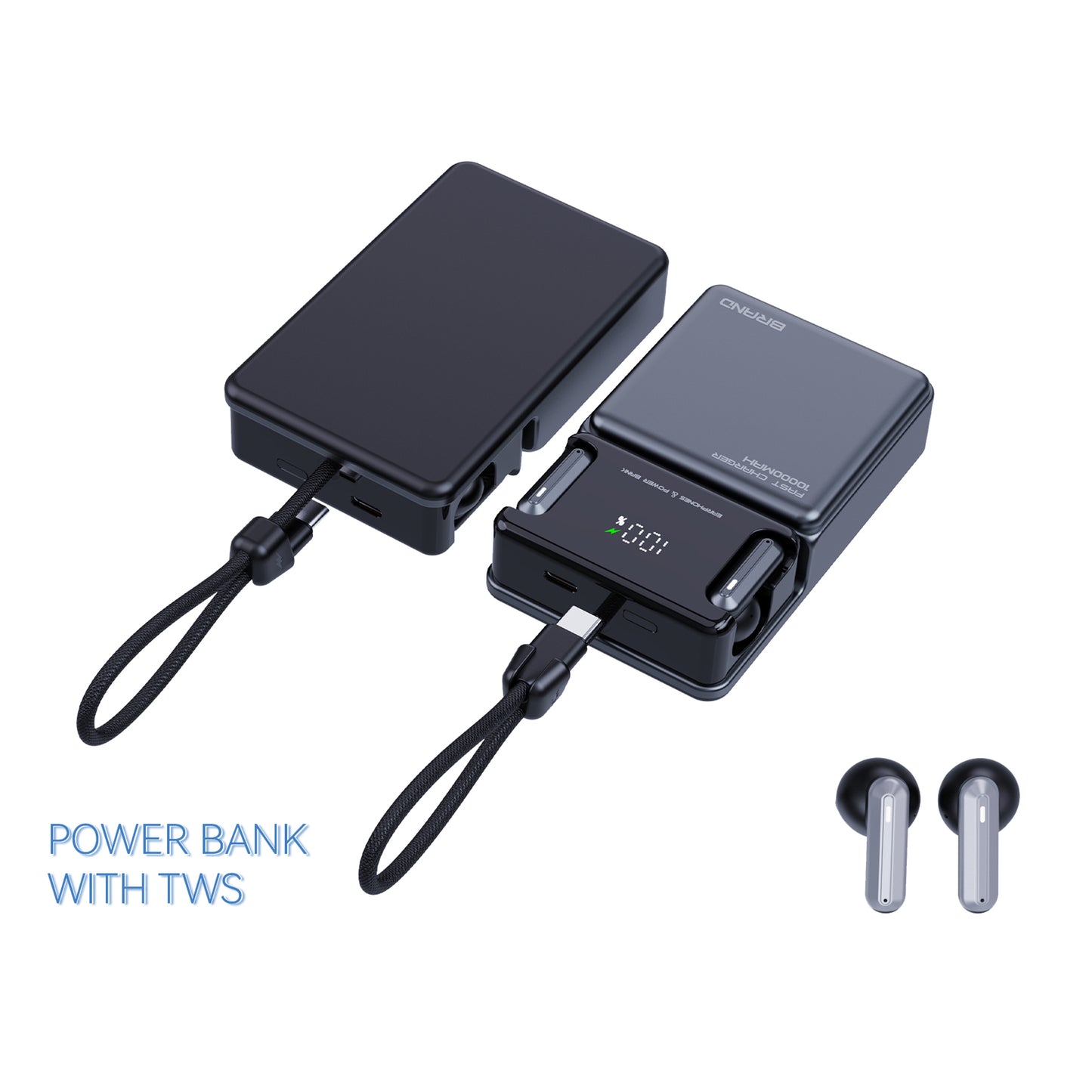 ITC-PBW01,10000mAh 22.5W Power Bank with Built-in TWS Earbuds