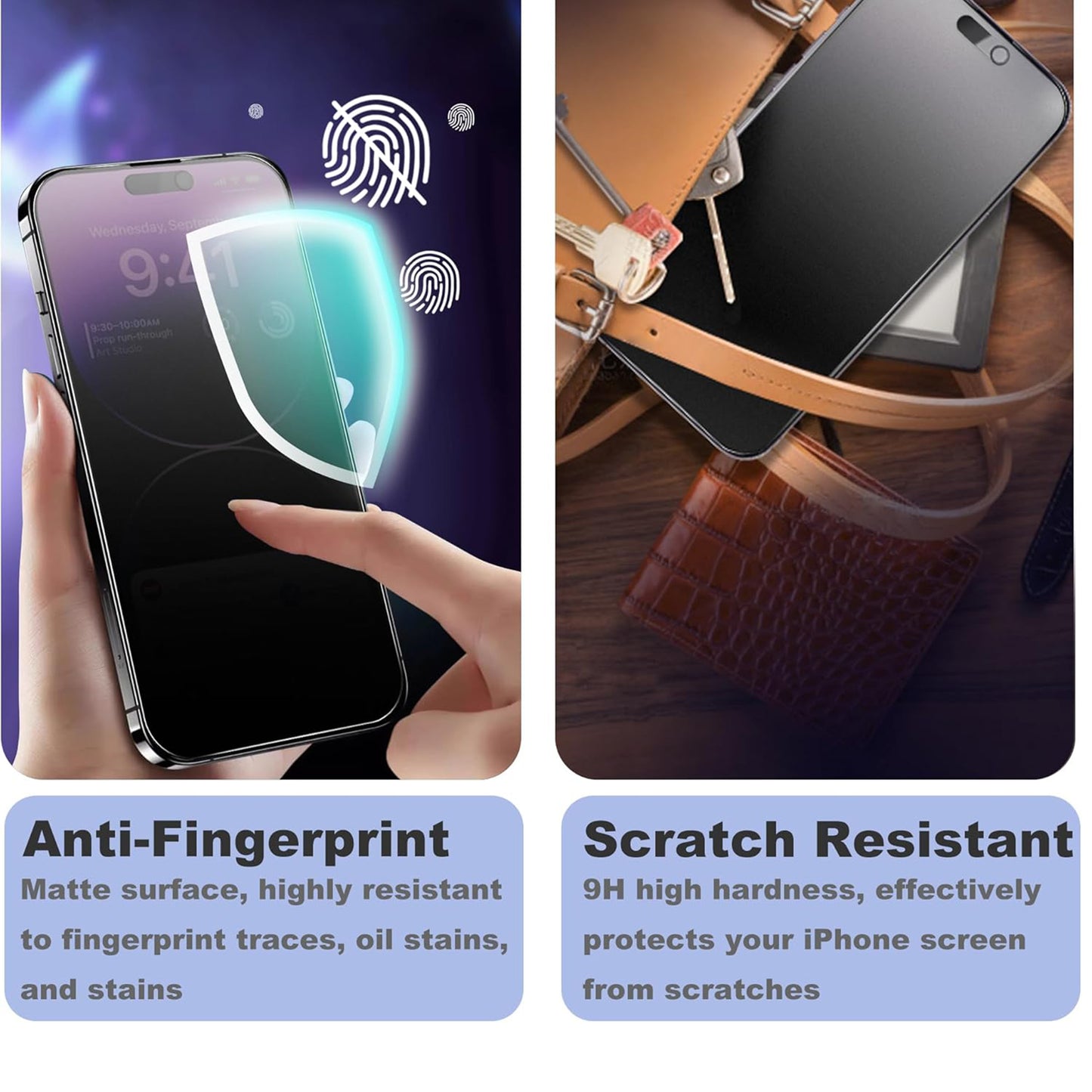 2X Strengthen 360° HD Anti-Spy Tempered Glass Screen Protector For iPhone 13-17 Series