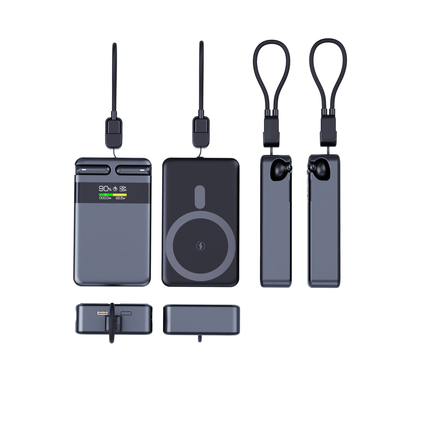 ITC-PBW02,10000mAh 22.5W+15W Wireless Power Bank with Built-in TWS Earbuds