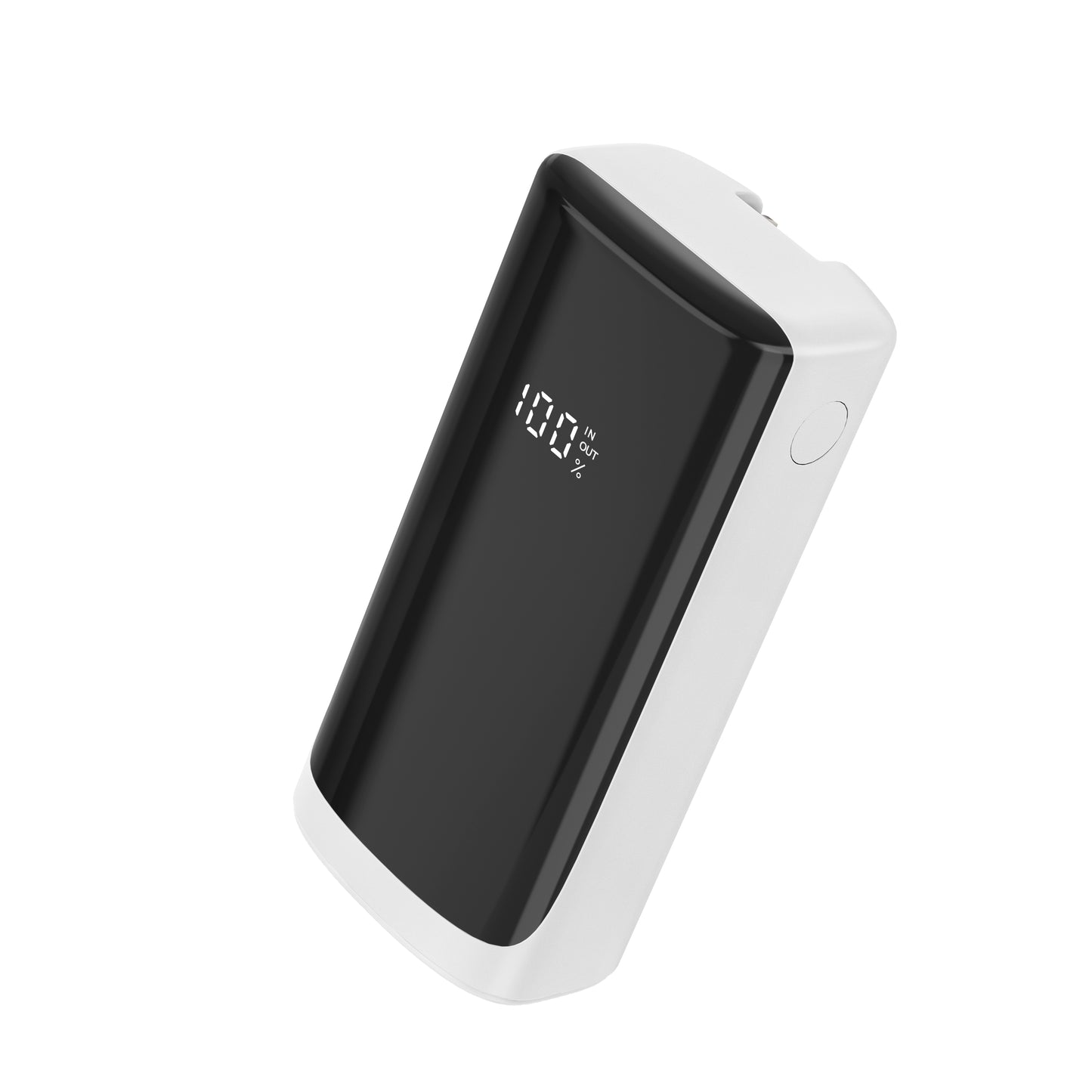 ITC-AP02， 10000mAh All-in-One Power Bank with AC Plug, Dual Built-in Cables, Dual Outputs & LED Display