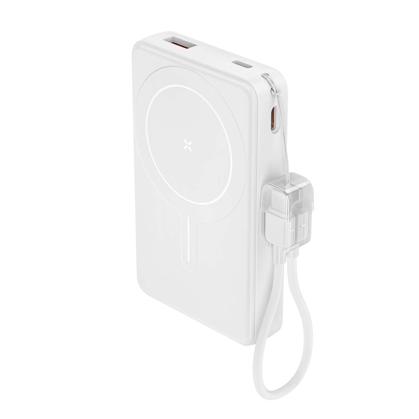 ITC-MACC10DH，10000mAh Power Bank with 15W Wireless Charging, 22.5W Fast Charge, Built-in Cable & Stand