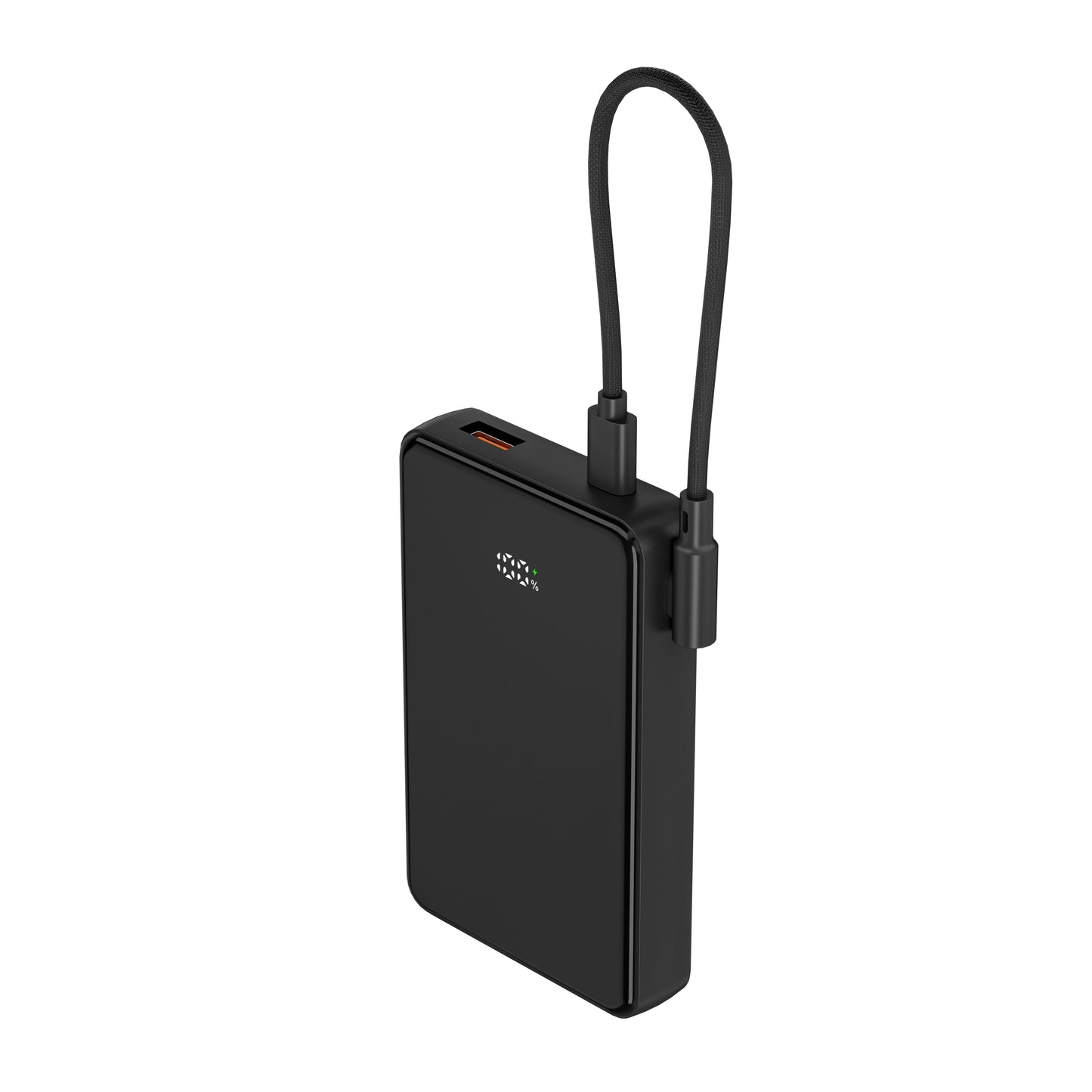 ITC-MACC10D，10000mAh Slim Power Bank with LED Display, 22.5W Fast Charge, 15W Wireless &  Detachable Dual Type-C Lanyard