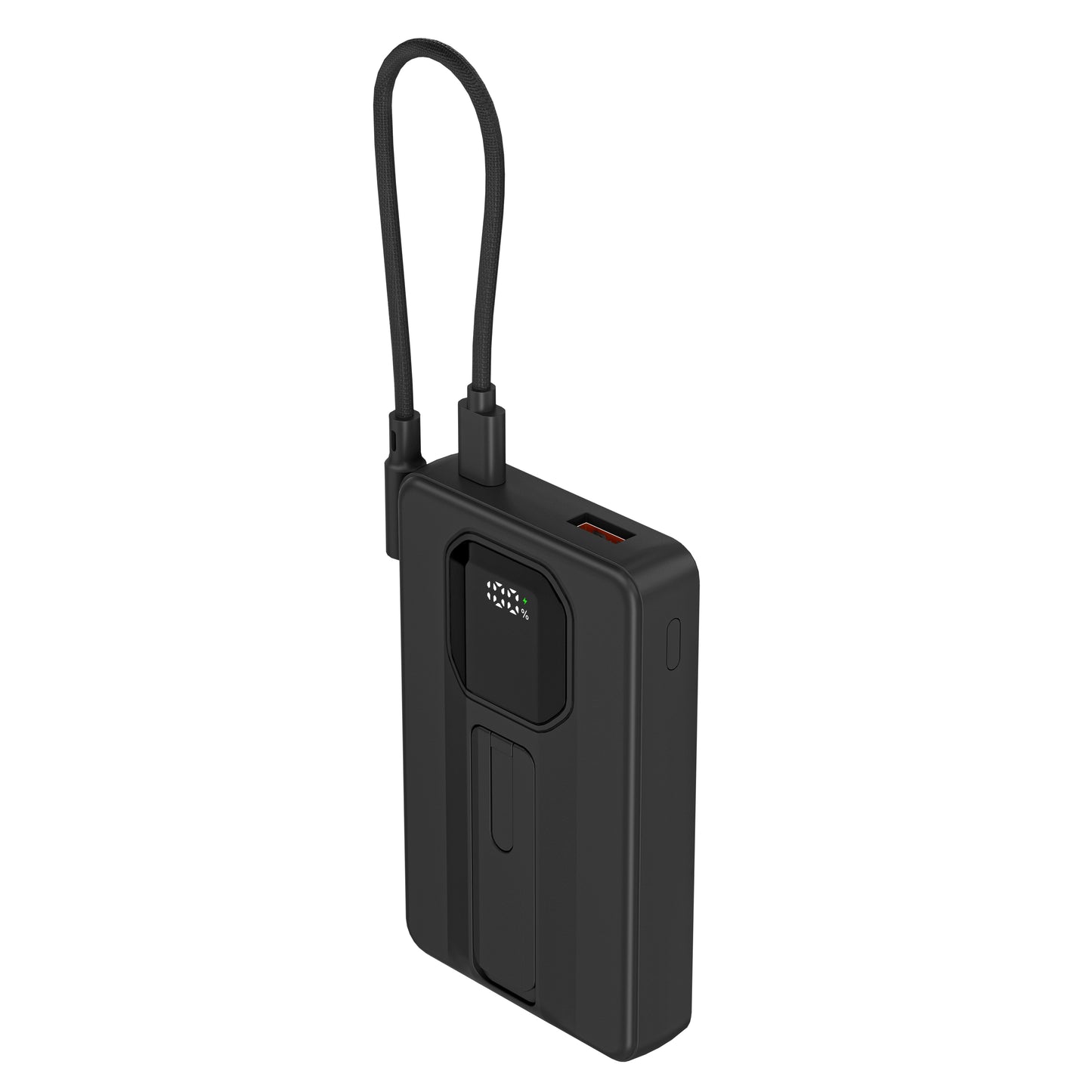 ITC-MACC10LH，10000mAh Power Bank with 15W Wireless Charging, 22.5W Fast Charge, Detachable Cable & Stand