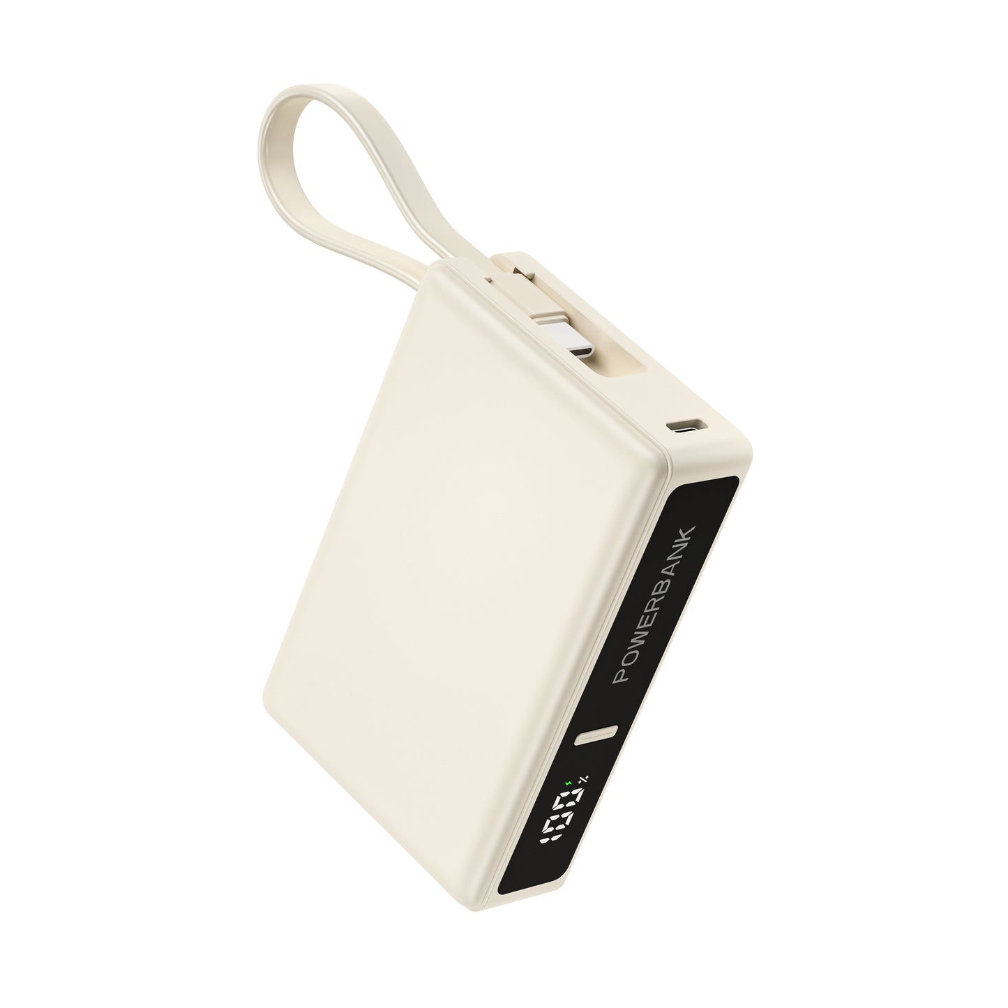ITC-T2427， 10000mAh 35W Fast Charge Power Bank with Built-in Cable & LED Display