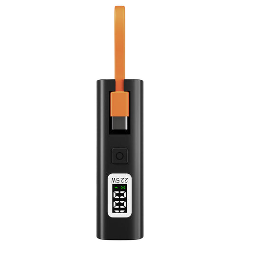 ITC-U01， 5000mAh Ultra-Compact Power Bank, 22.5W Fast Charge with LED Display, Built-in Type-C Cable & Multi-Port